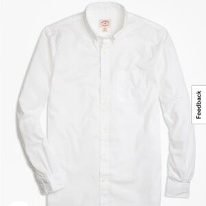 Brooks Brothers White Red Fleece Sport Shirt